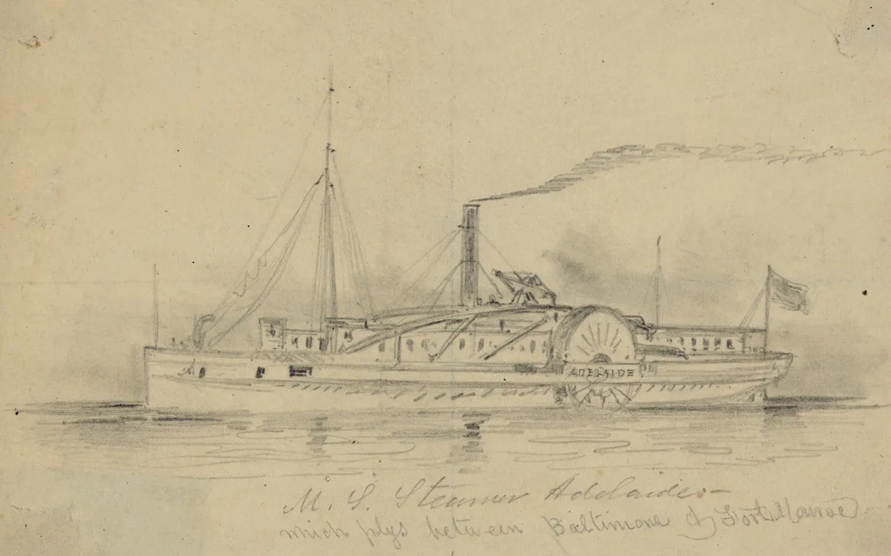 U S Steamer Adelaide Which Plys Between Baltimore Fort Monroe