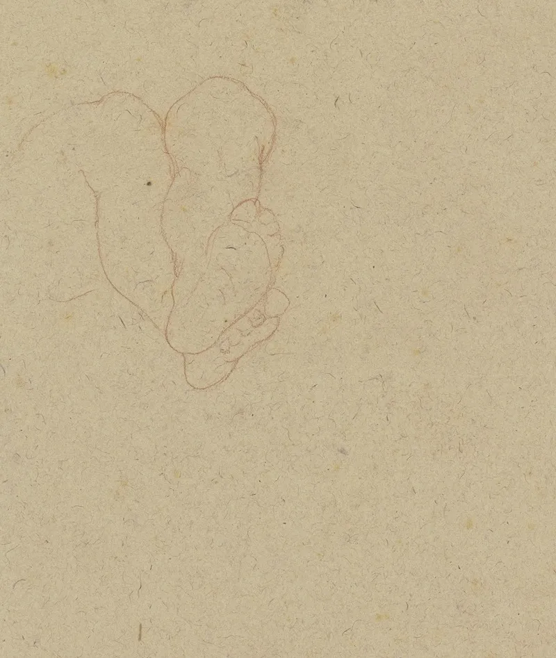 Ubereinandergelegte Beine Eines Kleinkindes In Untersicht