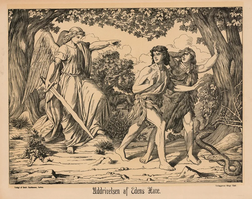 Uddrivelsen Af Paradis by Brødr. Backhausen - Canvas Print