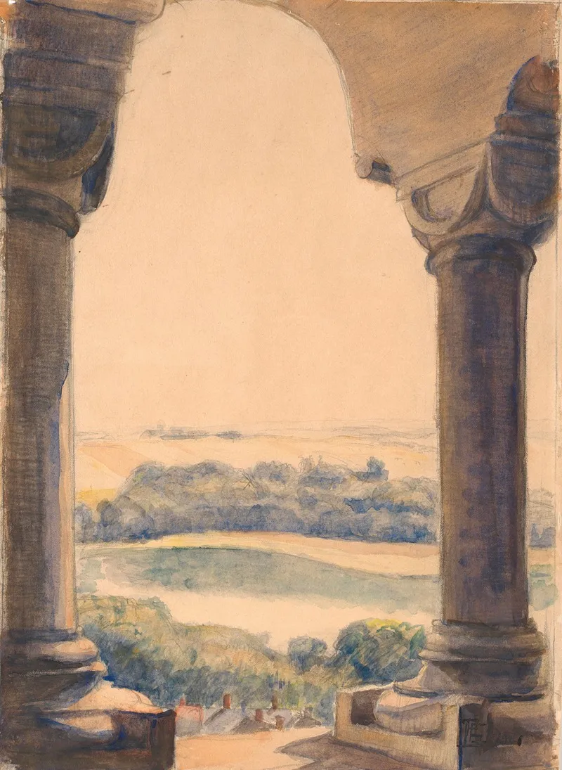 Udsigt Fra Viborg Domkirkes Sondre Tarn by Poul Simon Christiansen - Canvas Print