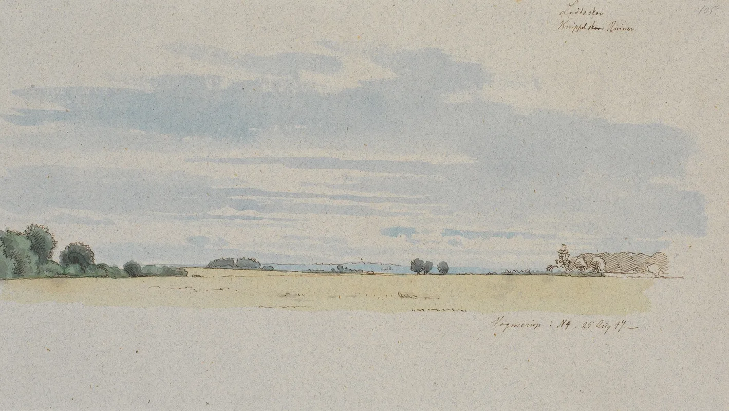 Udsigt Over Marker Mod Skove by Johan Thomas Lundbye - Canvas Print