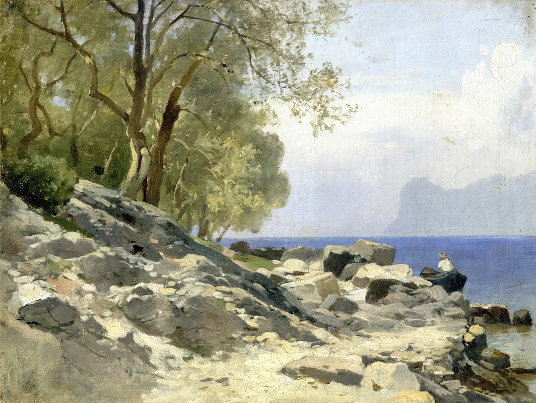 Ufer Am Gardasee by Carl Bolze - Canvas Print