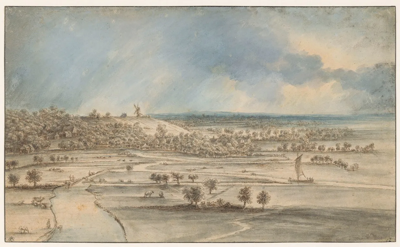 Uitgestrekt Landschap by Lucas van Uden - Canvas Print