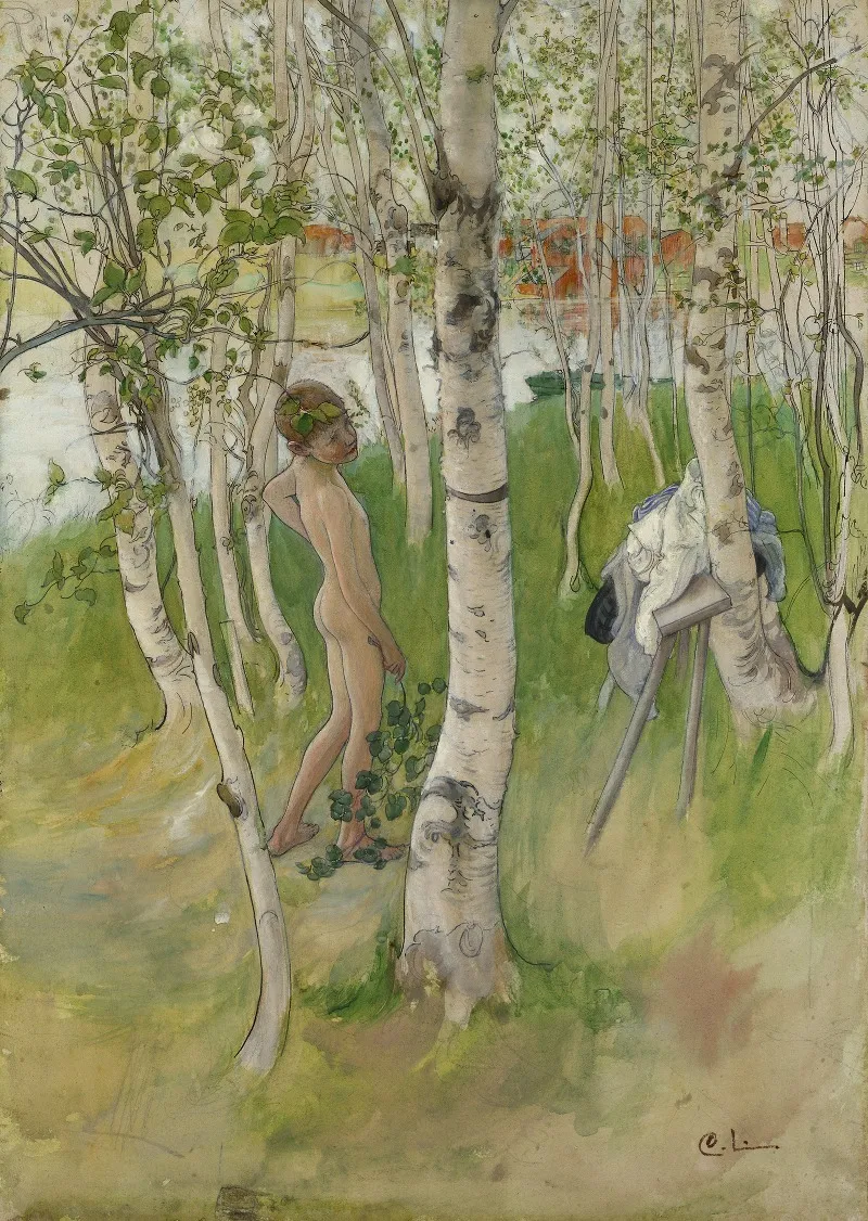 Ulf Nude Boy Among Birches