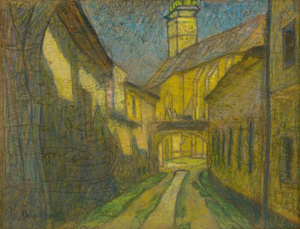 Ulica V Kezmarku by Konštantín Kövári-Kačmarik - Canvas Print