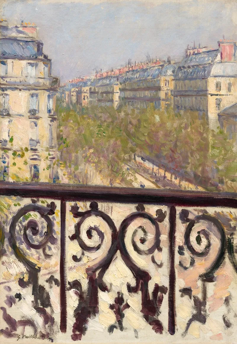Un Balcon Boulevard Haussmann by Gustave Caillebotte - Canvas Print