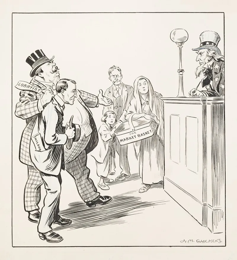 Uncle Sam As Judge In A Courtroom