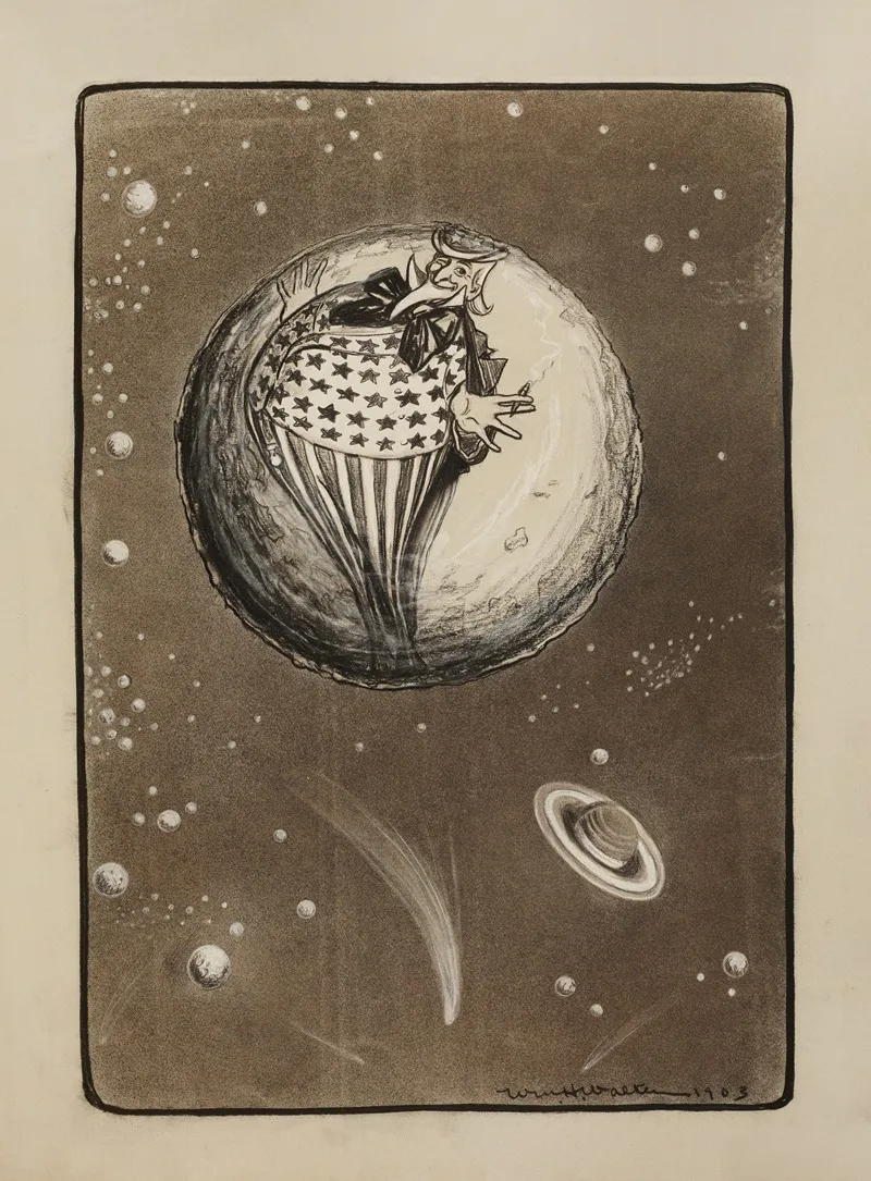 Uncle Sam Depicted As The Man On The Moon
