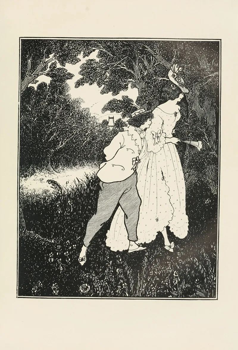 Under The Hill Pl 06 by Aubrey Vincent Beardsley - Canvas Print