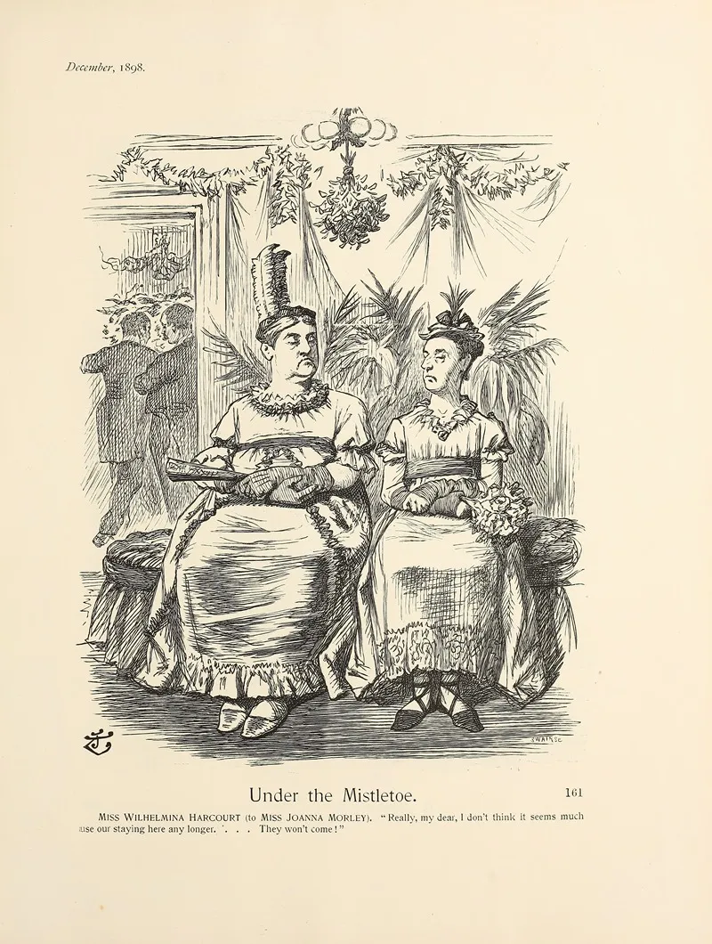 Under The Mistletoe by Sir John Tenniel - Canvas Print