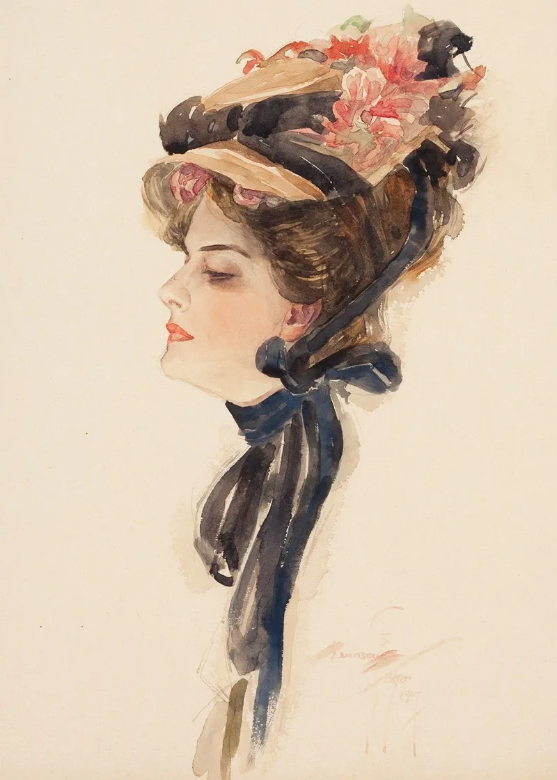 Under The Rose by Harrison Fisher - Canvas Print