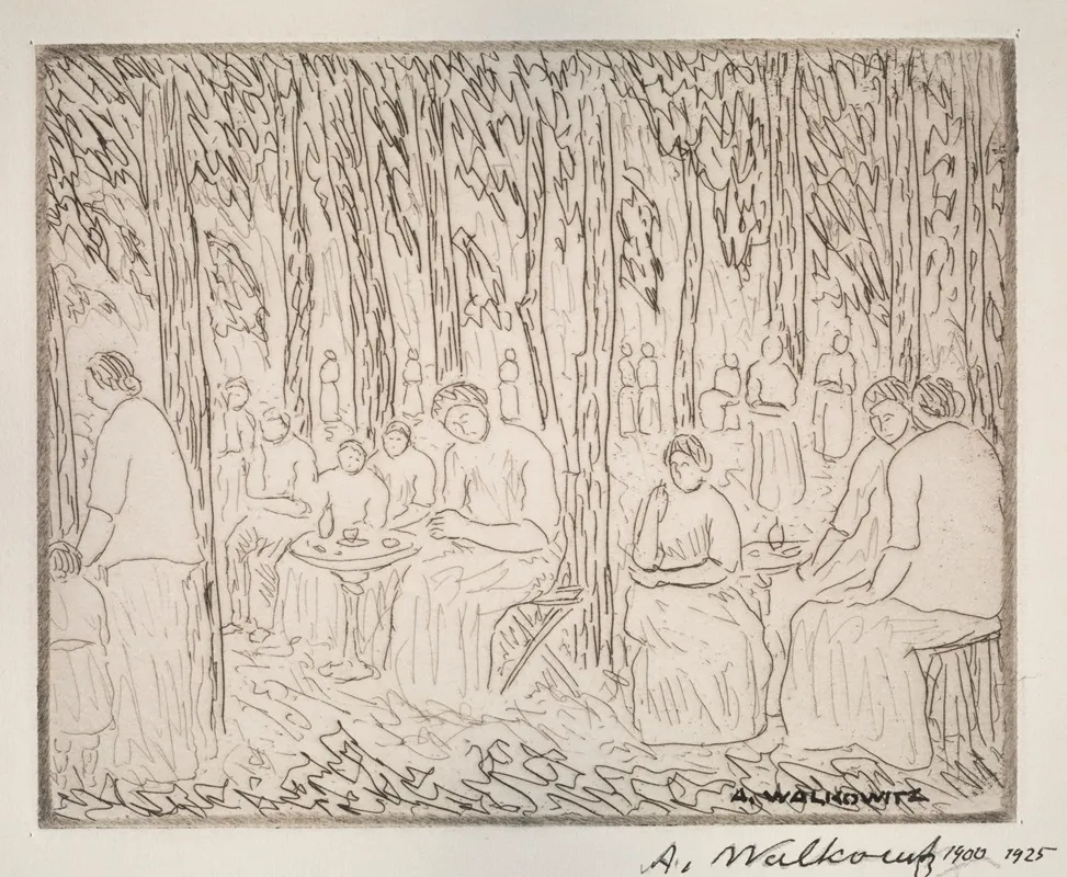 Under Two Trees by Abraham Walkowitz - Canvas Print