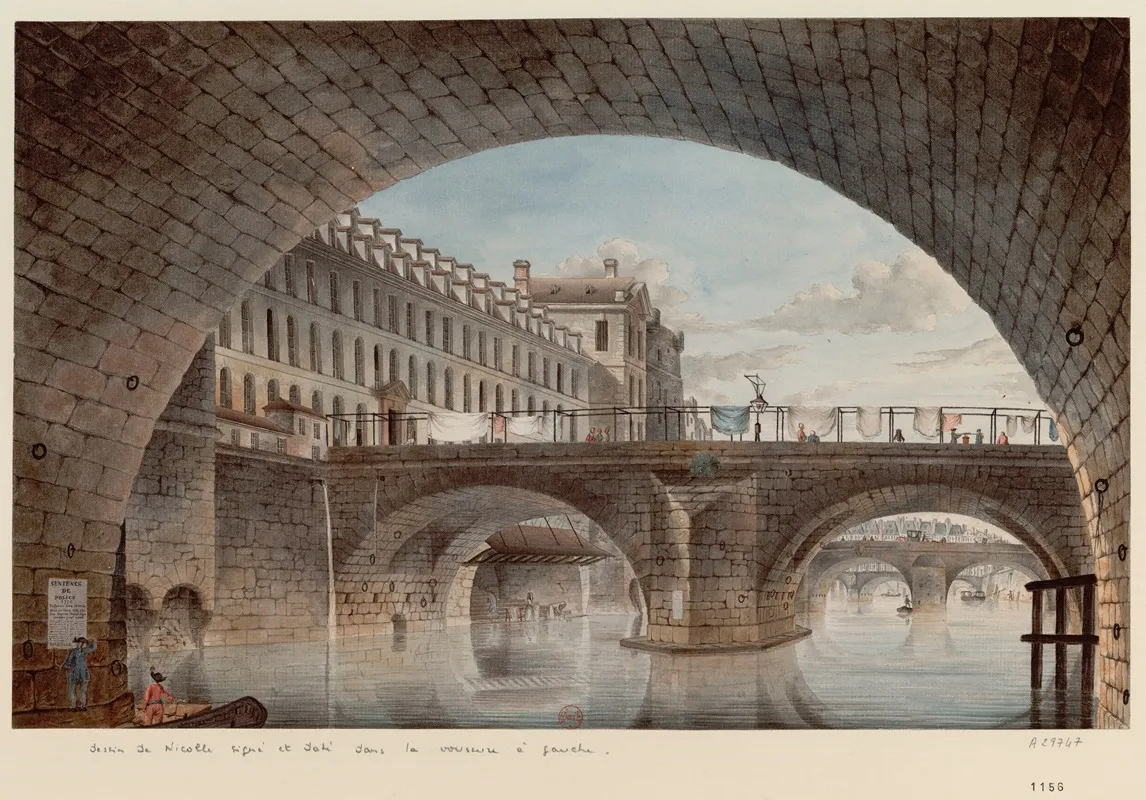 Une Arcade Du Pont Au Double by Victor-Jean Nicolle - Canvas Print