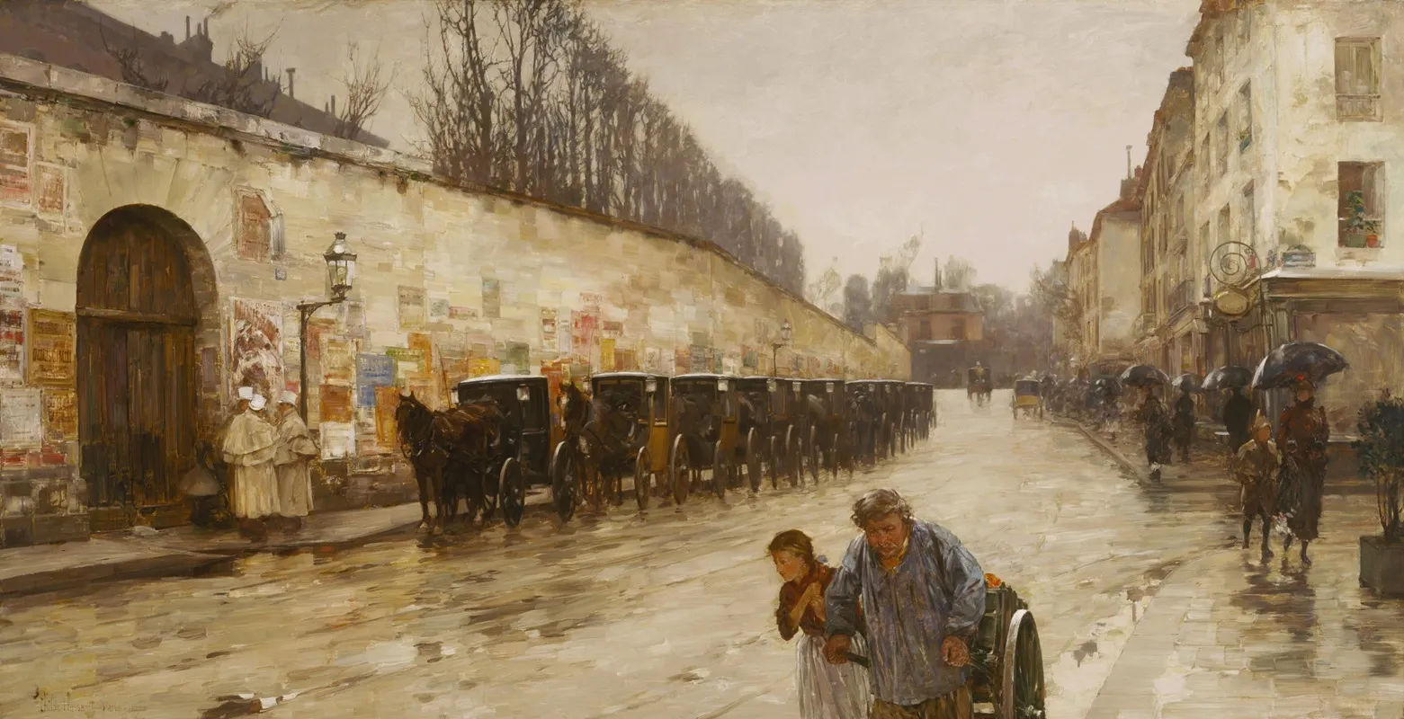 Une Averse Rue Bonaparte by Childe Hassam - Canvas Print
