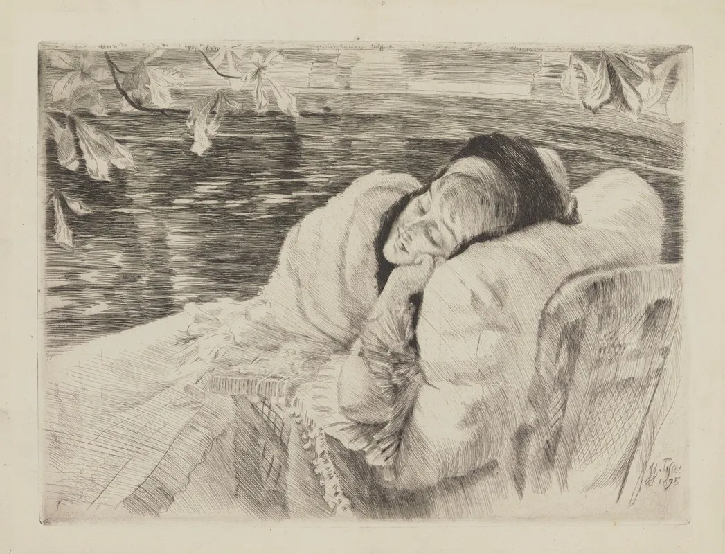 Une Convalescente by James Tissot - Canvas Print