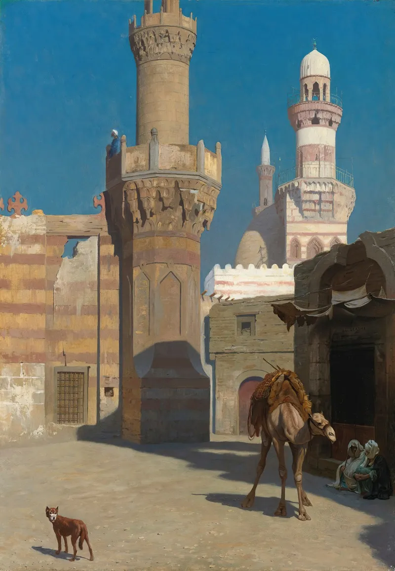 Une Journee Chaude Au Caire Devant La Mosquee by Jean-Léon Gérôme - Canvas Print