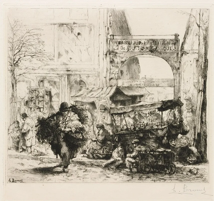 Une Matinee Avenue De Clichy by Auguste Brouet - Canvas Print