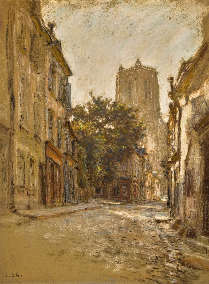 Une Rue A Bourges by Léon Augustin Lhermitte - Canvas Print