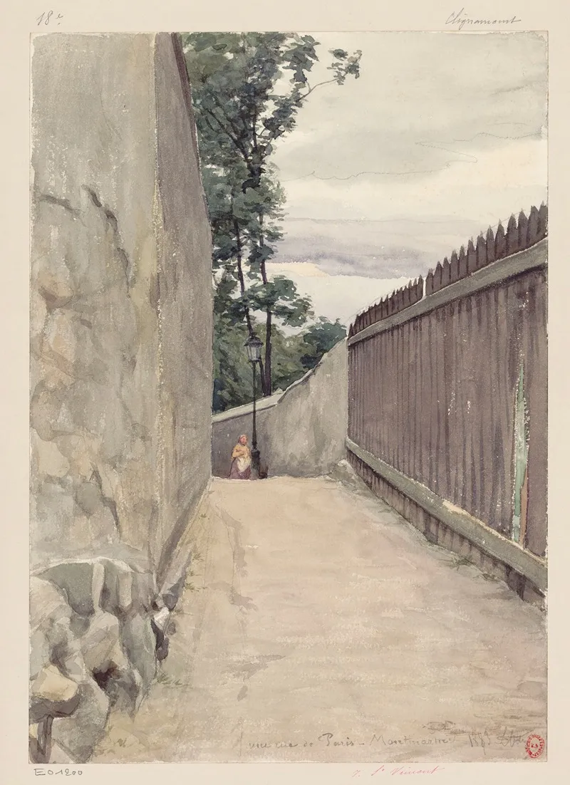 Une Rue De Paris Montmartre 18e Clignancourt by Léon-Auguste Ottin - Canvas Print