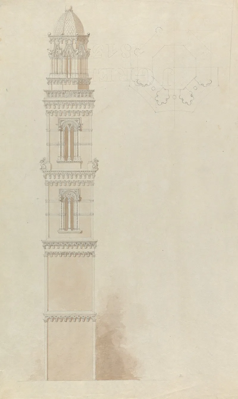 Unidentified Tower by Lewis Vulliamy - Canvas Print