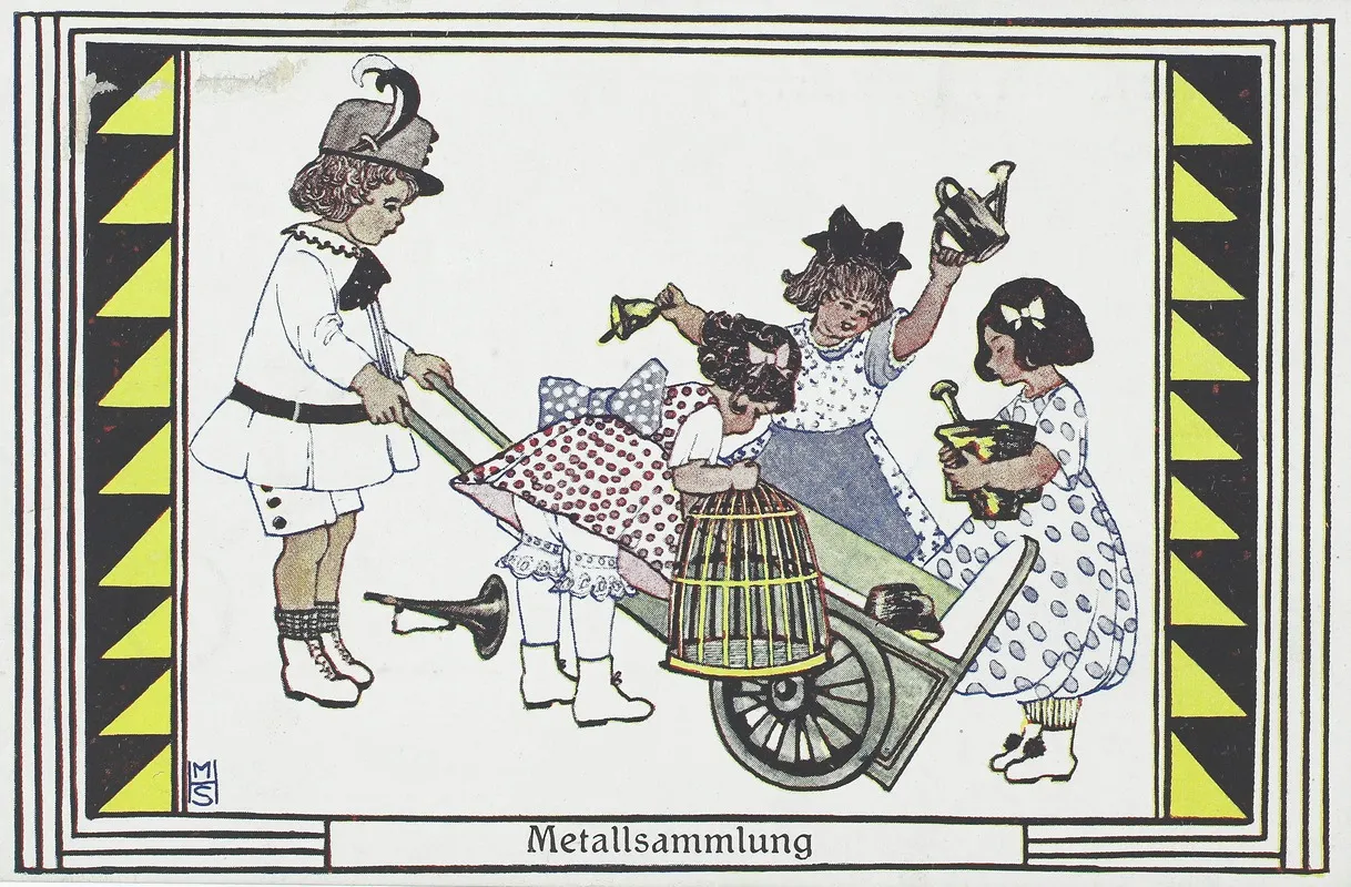 Unsere Kinder Im Weltkriege Metallsammlung by Marianne Hitschmann-Steinberger - Canvas Print