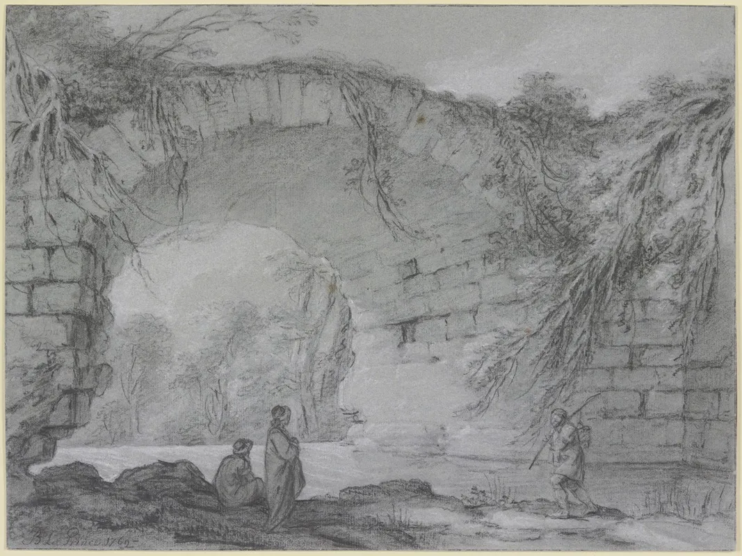 Unter Dem Bogen Einer Antiken Steinbrucke Bei Tusculum