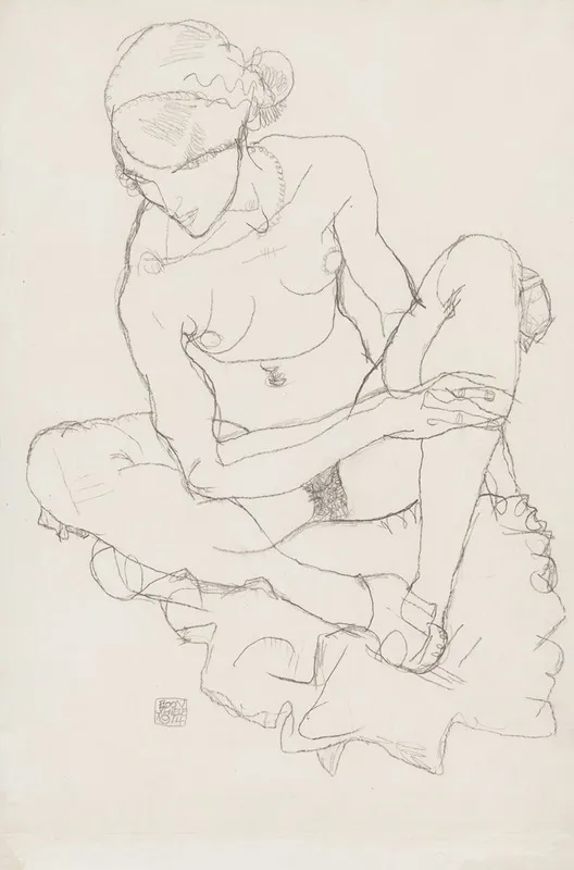 Untitled 98 by Egon Schiele - Canvas Print