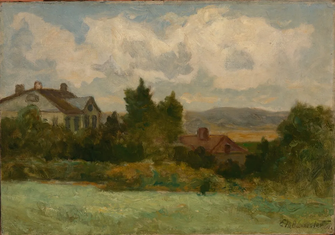 Untitled Houses And Trees by Edward Mitchell Bannister - Canvas Print