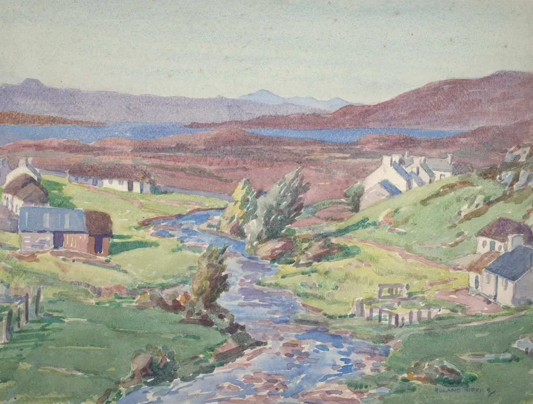 Untitled Landscape In Scotland by Roland Hipkins - Canvas Print