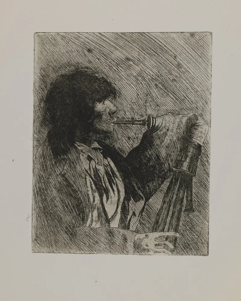 Untitled Man With Bagpipe by Joseph Stella - Canvas Print