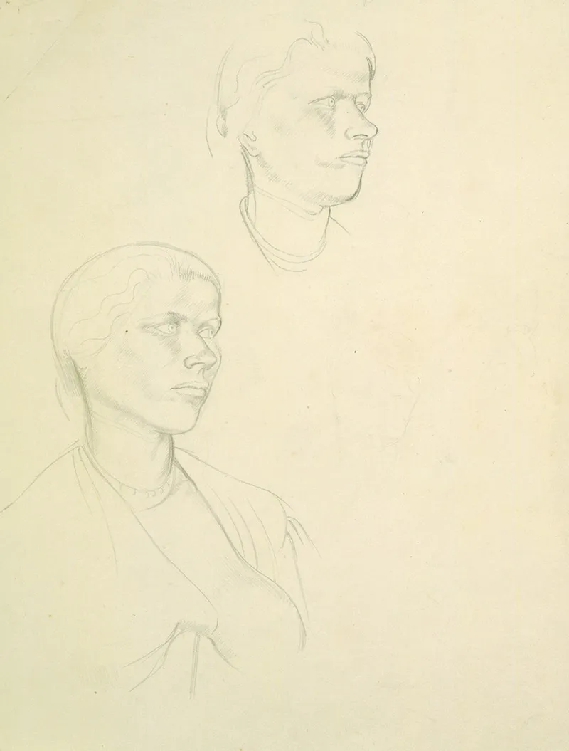 Untitled Preparatory Drawing For The Marriage At Cana 2 by Winifred Knights - Canvas Print