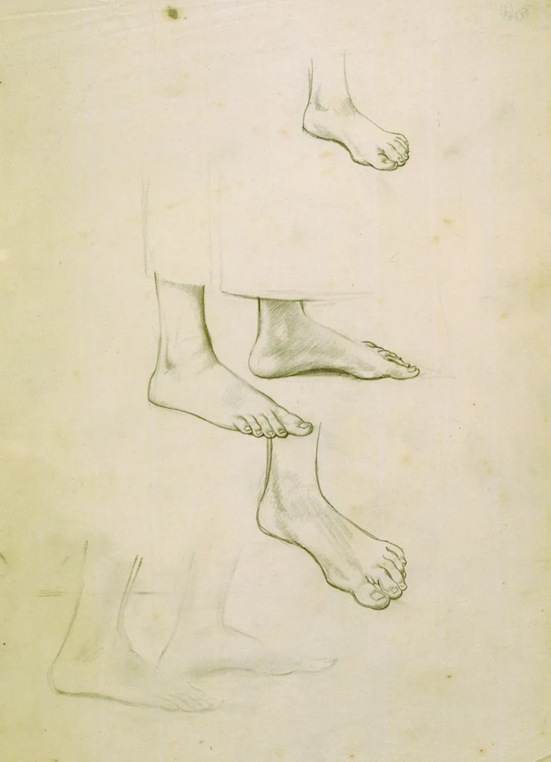 Untitled Study Of Feet Preparatory Drawing For The Marriage At Cana