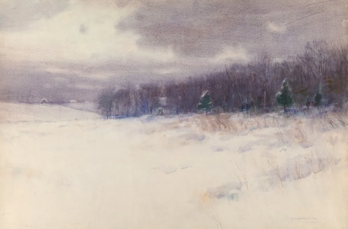 Untitled Winter Landscape New Jersey by Charles Warren Eaton - Canvas Print