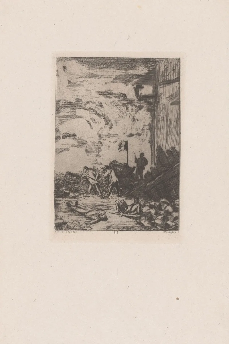 Uprising With Men At A Barricade