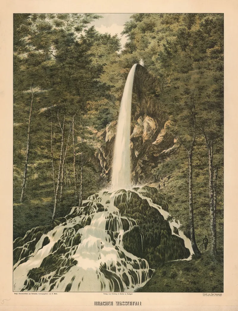 Urach Waterfall by Friedrich Ronfort - Canvas Print
