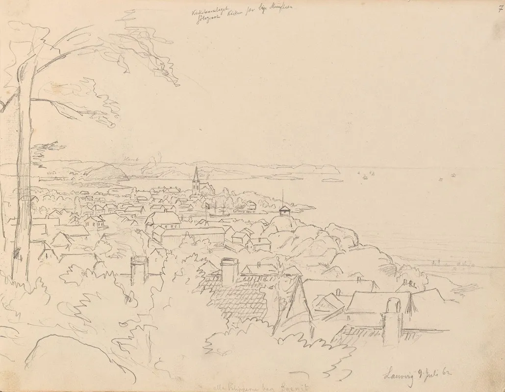 Utsikt Over Larvik by Hans Gude - Canvas Print