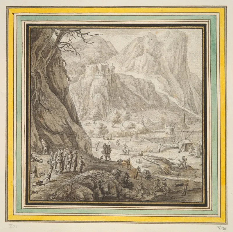 Valley Bordered By High Mountains by Herman Saftleven - Canvas Print