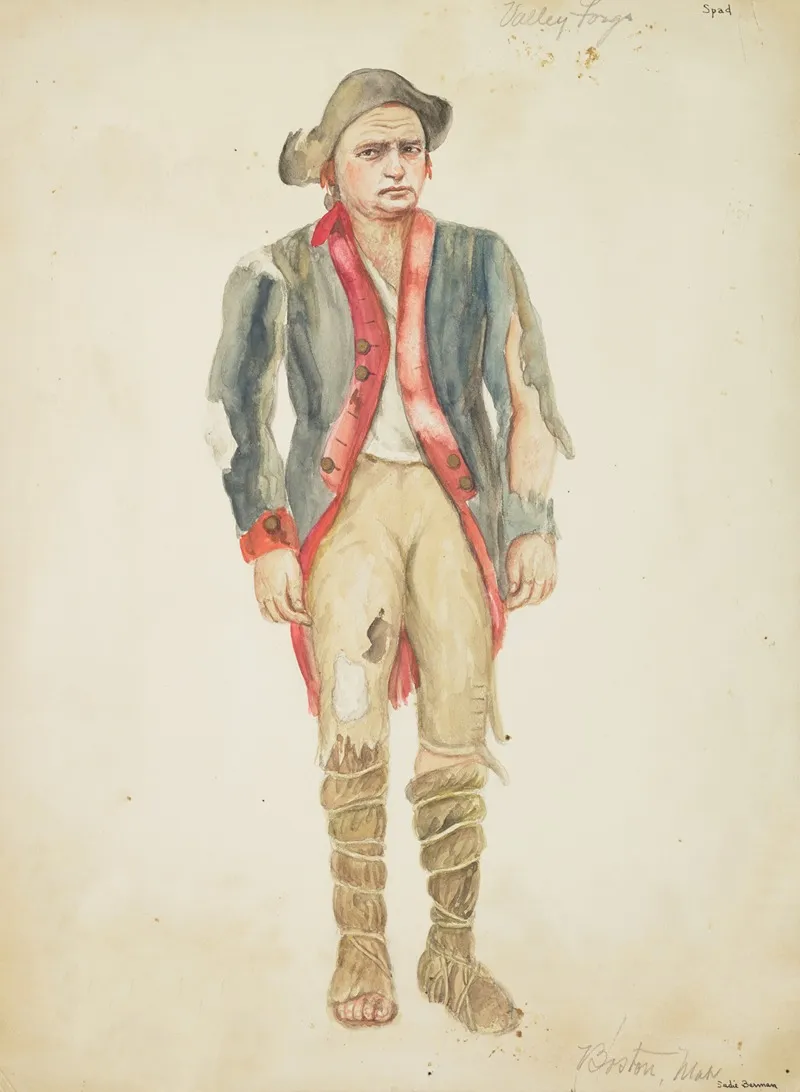 Valley Forge Boston Man by Sadie Berman - Canvas Print