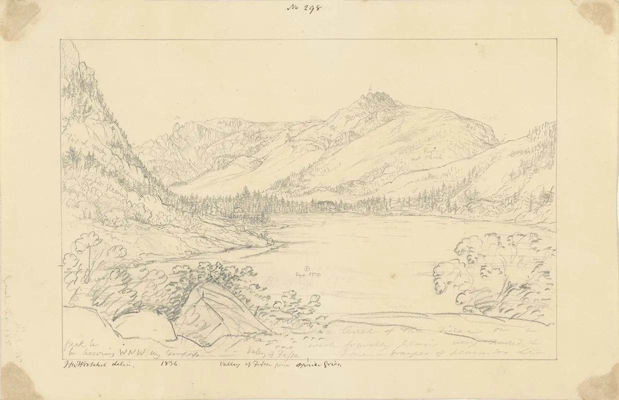 Valley Of Fassa From Opposite Gries by Sir John Frederick William Herschel - Canvas Print