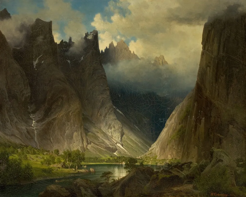 Valley Of Romsdalen by Johan Fredrik Eckersberg - Canvas Print