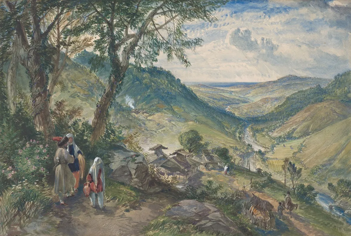 Valley Of Vardan Caucasus by William Simpson - Canvas Print