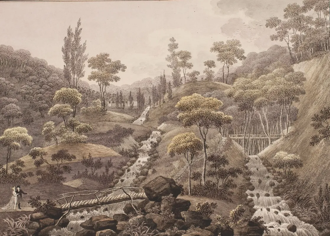 Vandfald Ved Liselund Pa Mon by Søren L. Lange - Canvas Print