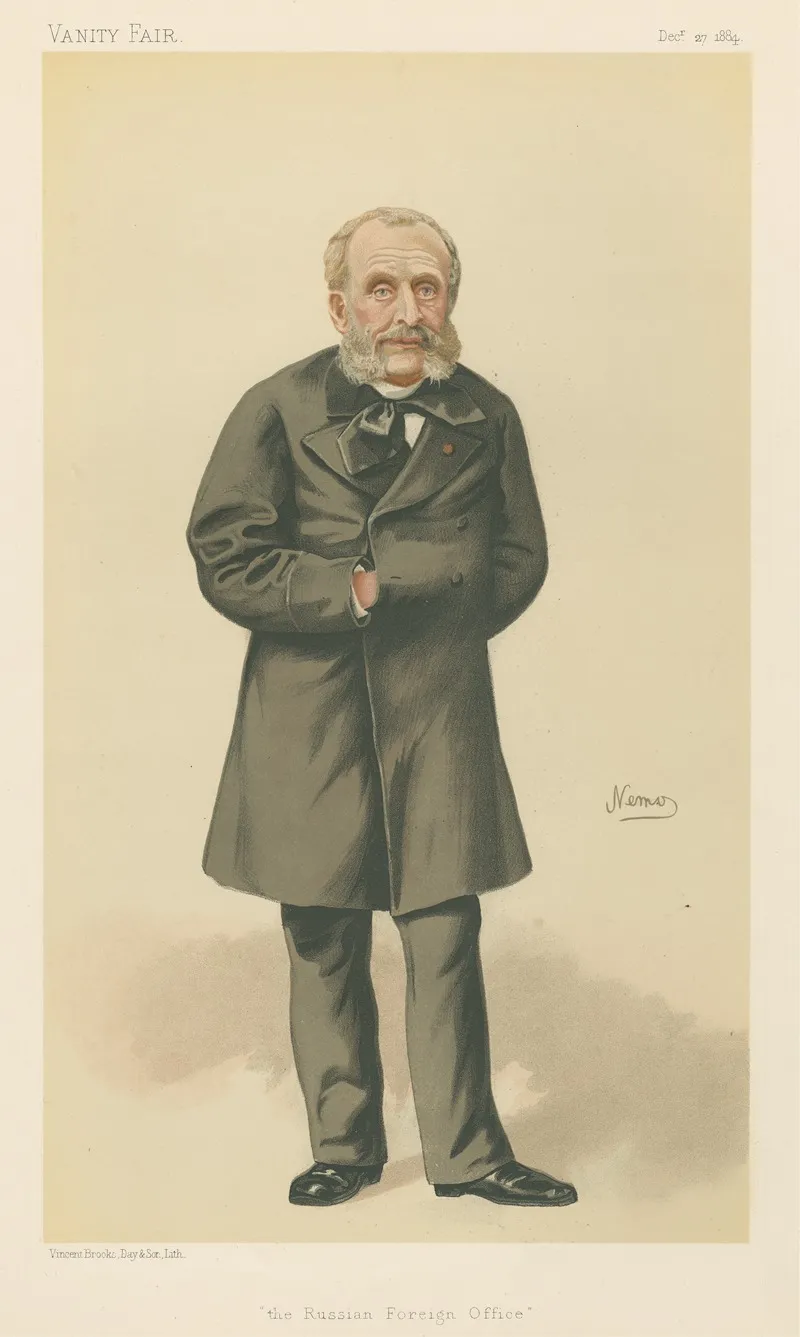 Vanity Fair Politicians The Russian Foreign Office Monsieur De Giers December 27 1884 by Constantine von de Grimm - Canvas Print