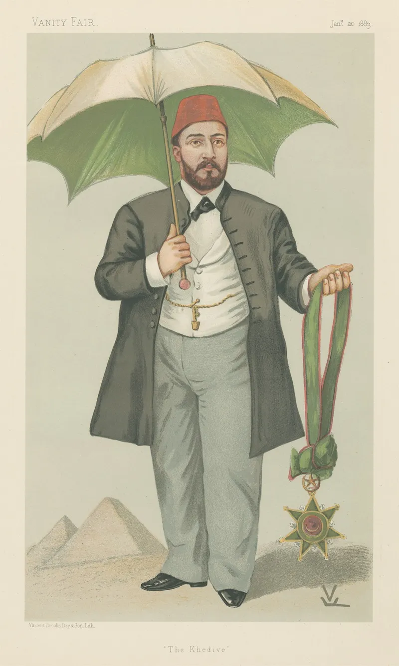 Vanity Fair Royalty The Khedive H H Mehemed Tewfik Pasha Khedive Of Egypt January 20 1883 by Francois Verheyden - Canvas Print
