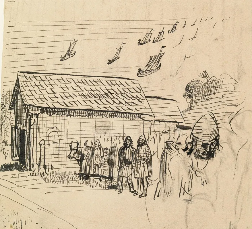 Variant Til Illlustrasjon I Hakon Den Godes Saga Snorre Sturlason Kongesagaer Kristiania 1899