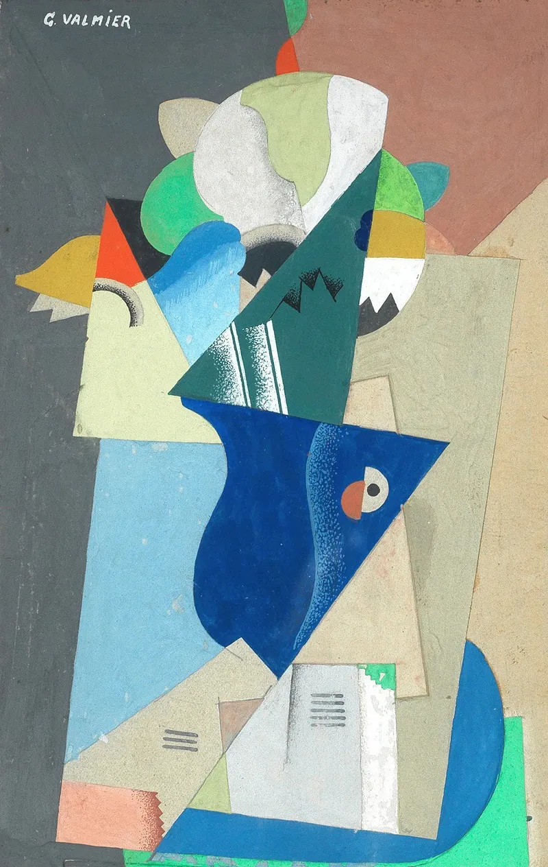 Vase De Fleurs 23 by Georges Valmier - Canvas Print