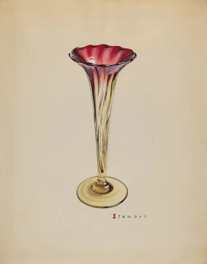 Vase Morning Glory by Robert Stewart - Canvas Print