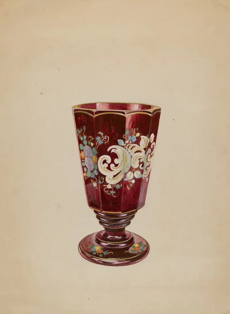 Vase Ruby Glass