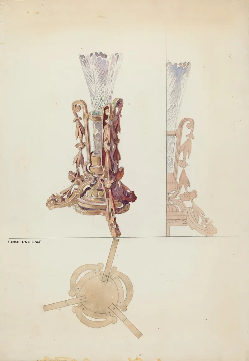 Vase Stand by Otto E. Hake - Canvas Print