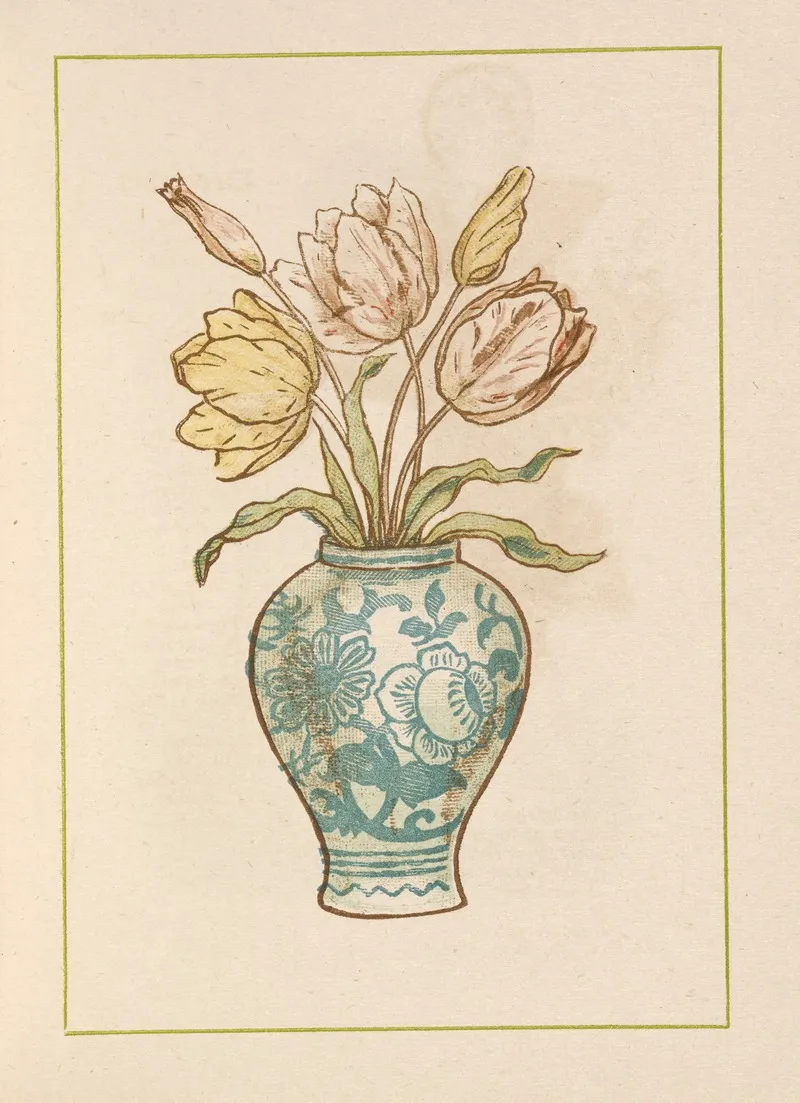 Vase With Flowers 5 by Kate Greenaway - Canvas Print